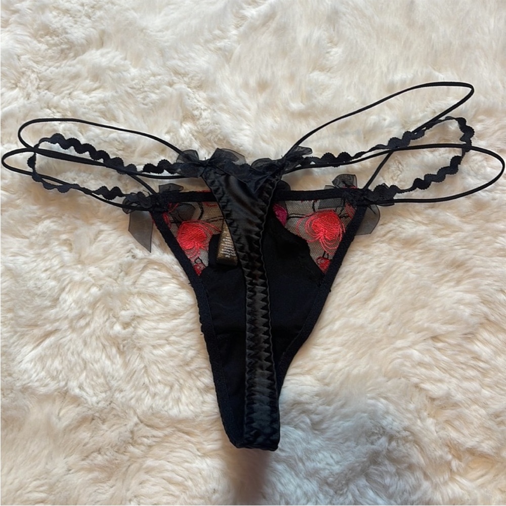 For Love & Lemons x Victoria's Secret Floral Thong Panty XXS Delicate Lace